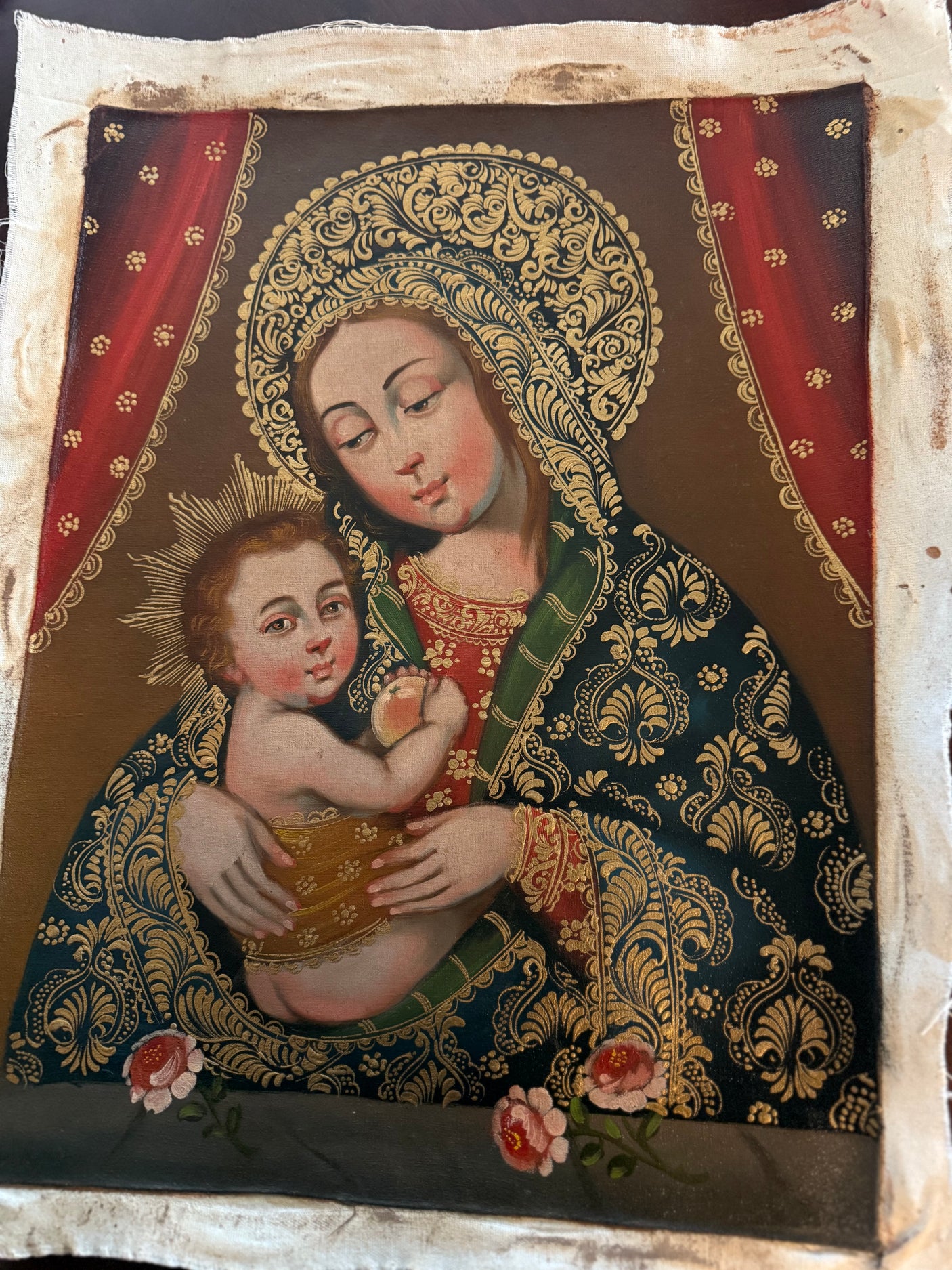 Madonna and Child Cusco School painting