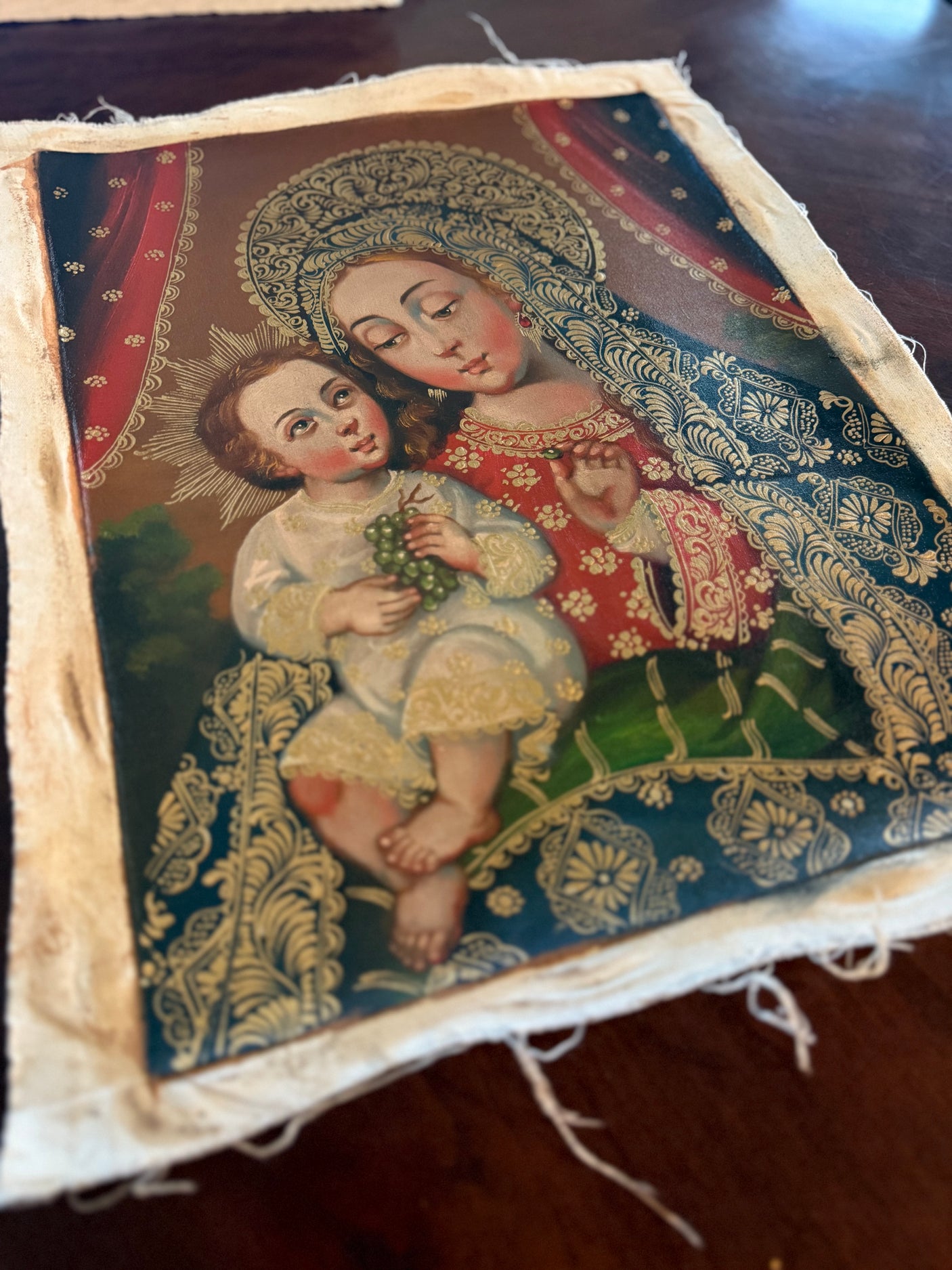 Our Lady with Jesus and Grapes