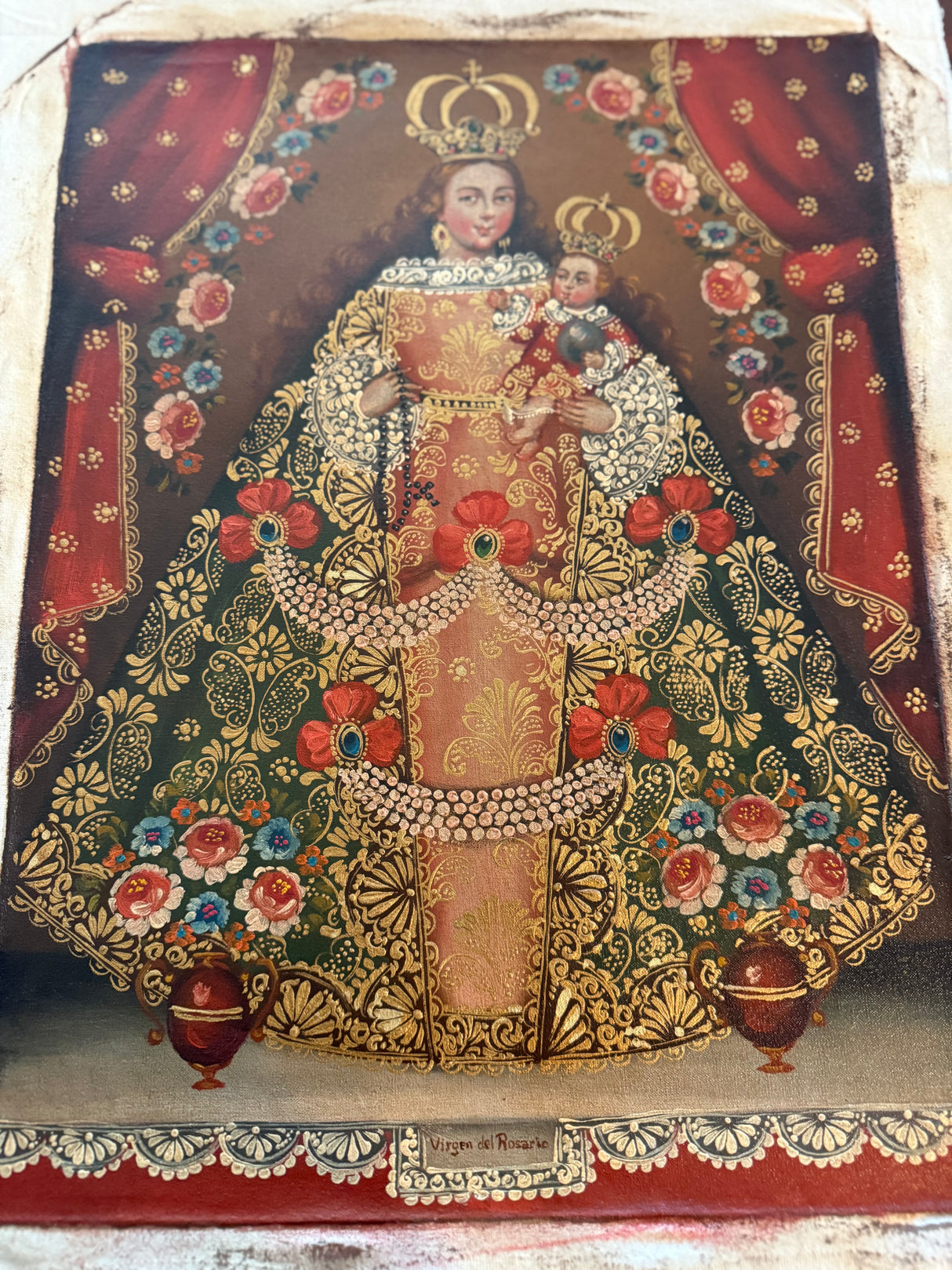 Our Lady of the Rosary Cusco painting hand-painted original