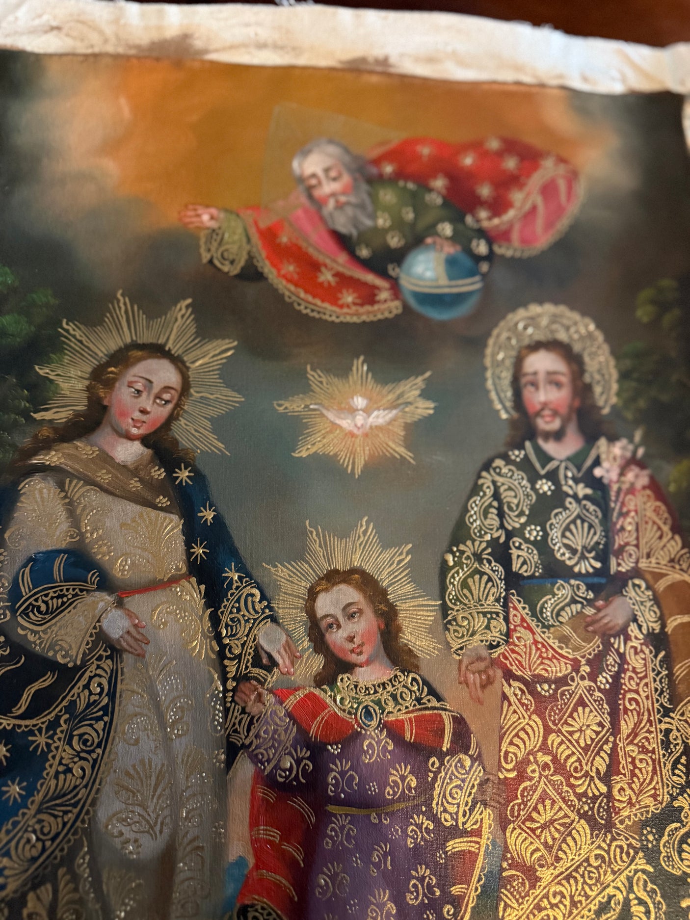 The Holy Family with the Holy Trinity