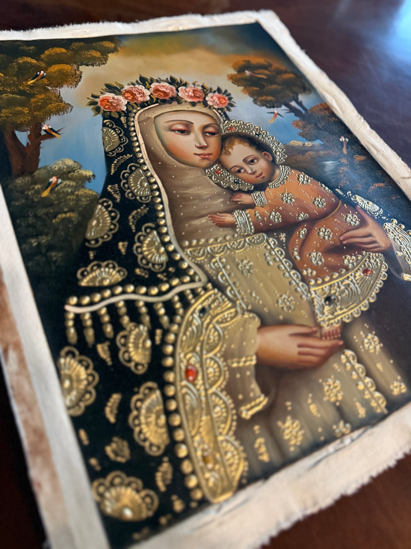 Andean-Baroque Peruvian sacred art Saint Rose portrait