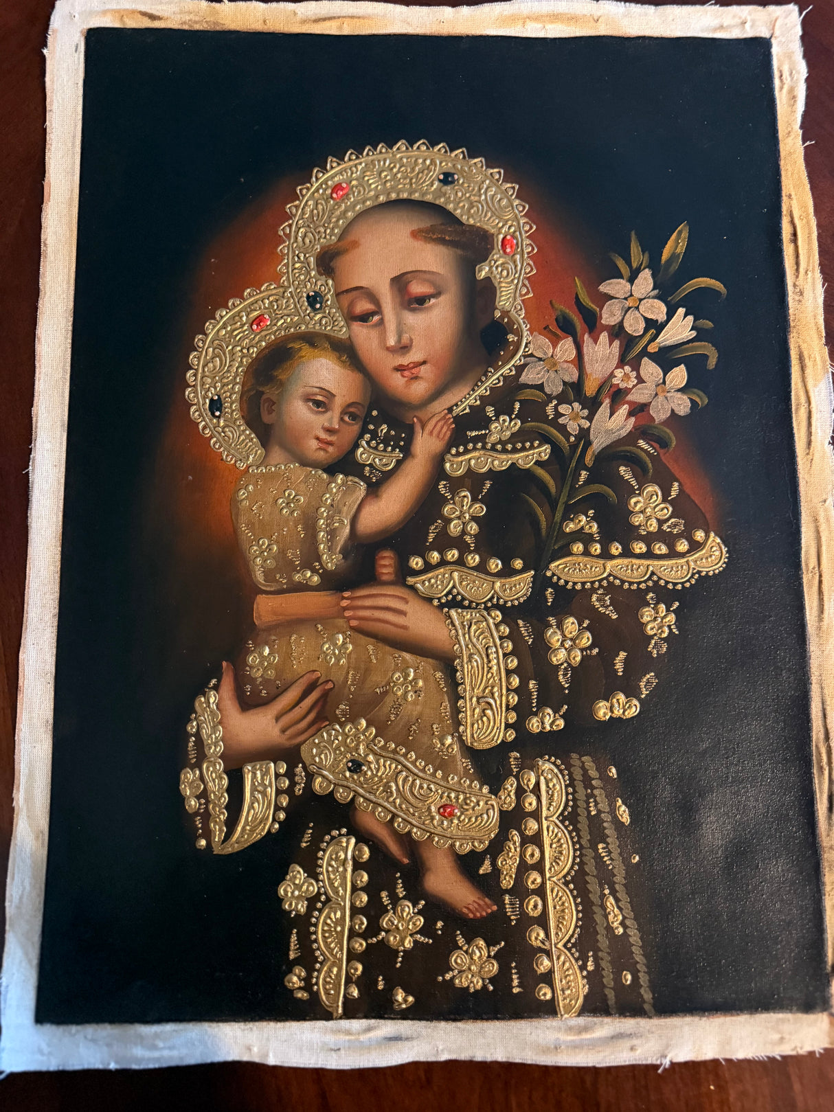 Saint Anthony holding Child Jesus devotional artwork