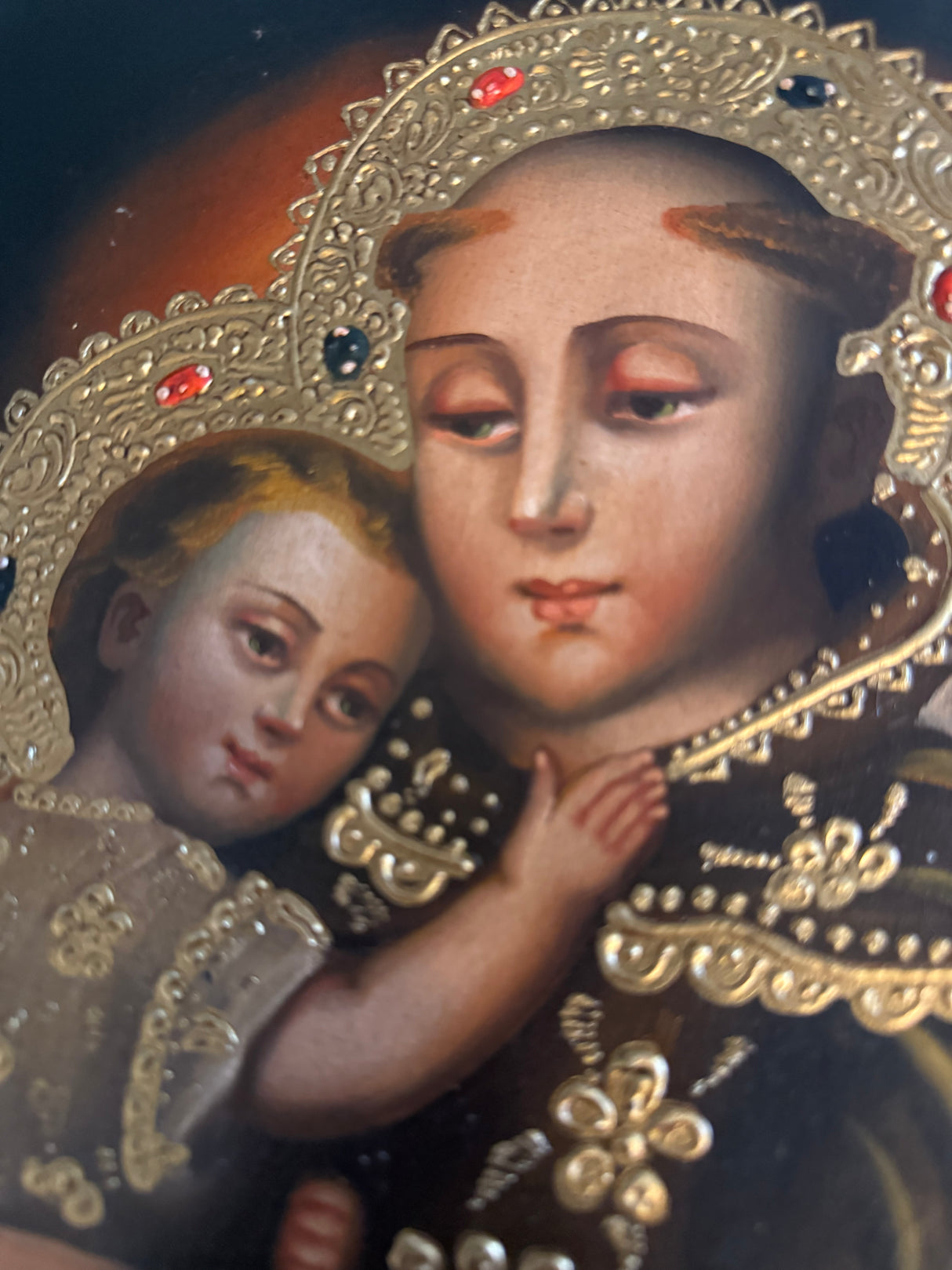 Peruvian Cusco School Saint Anthony painting