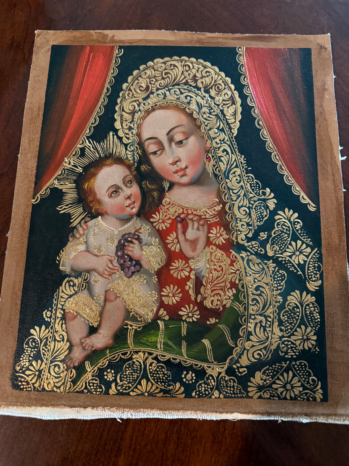 Our Lady with Jesus and Grapes