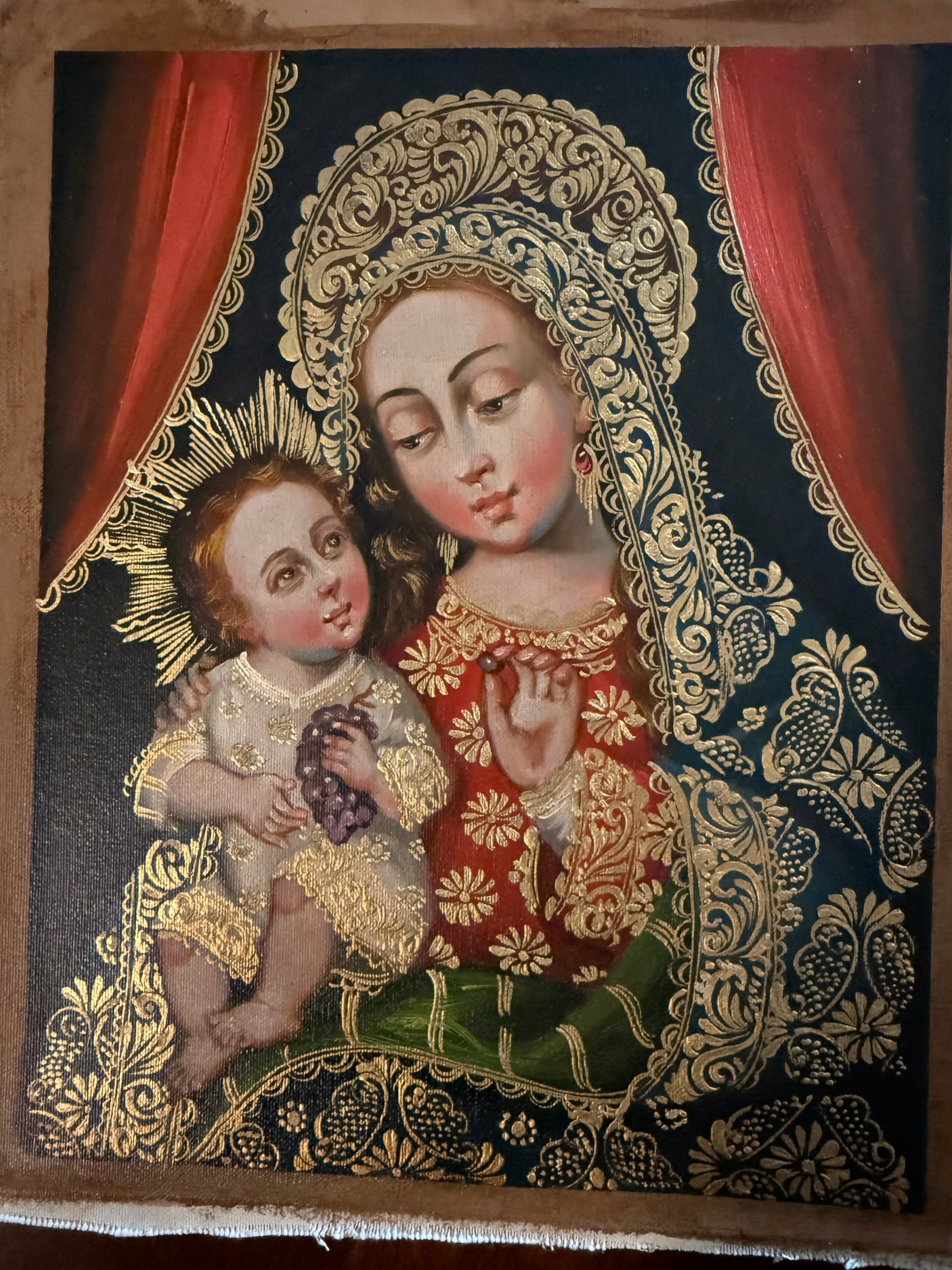 Our Lady with Jesus and Grapes