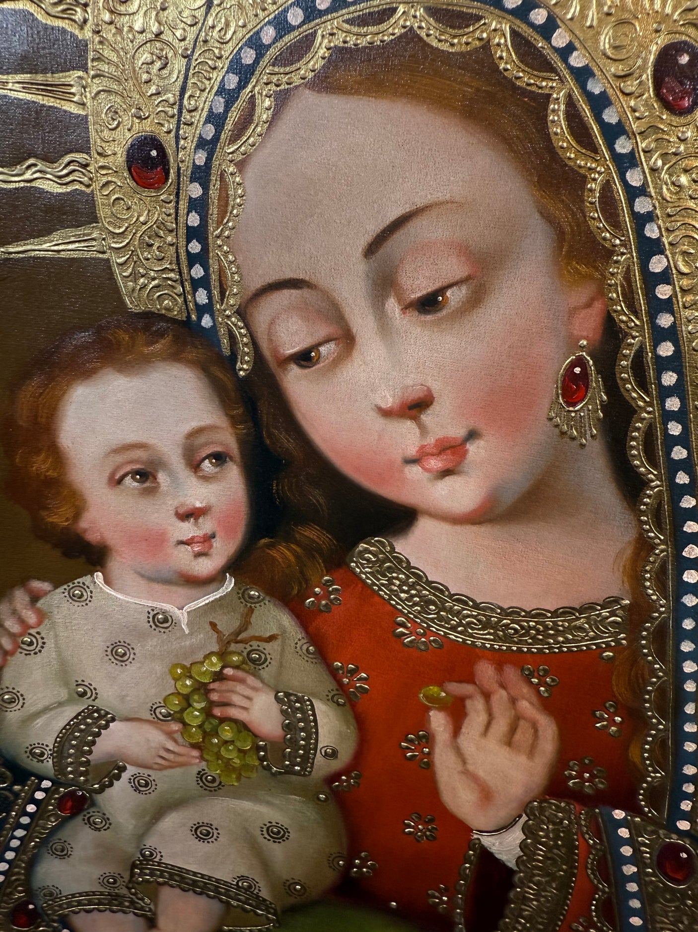 Our Lady with Jesus and Grapes