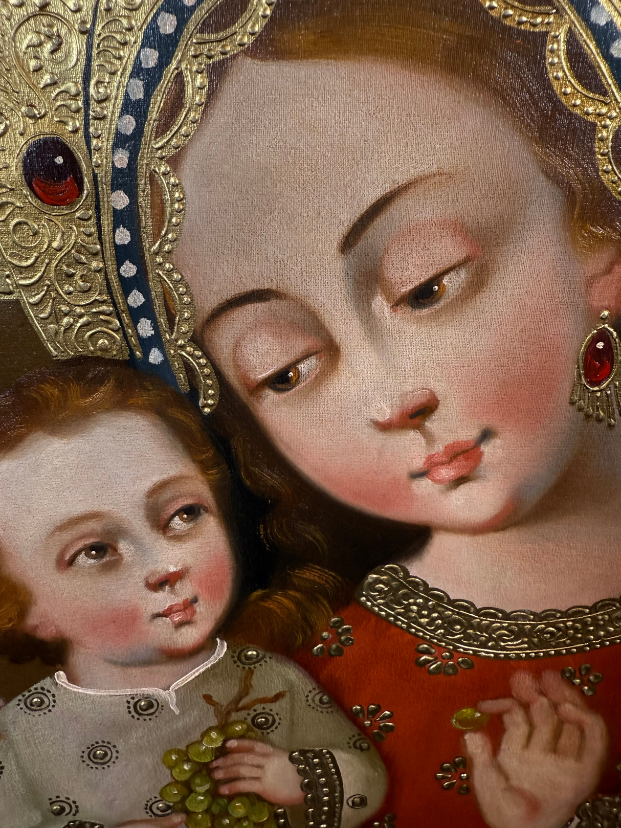 Our Lady with Jesus and Grapes