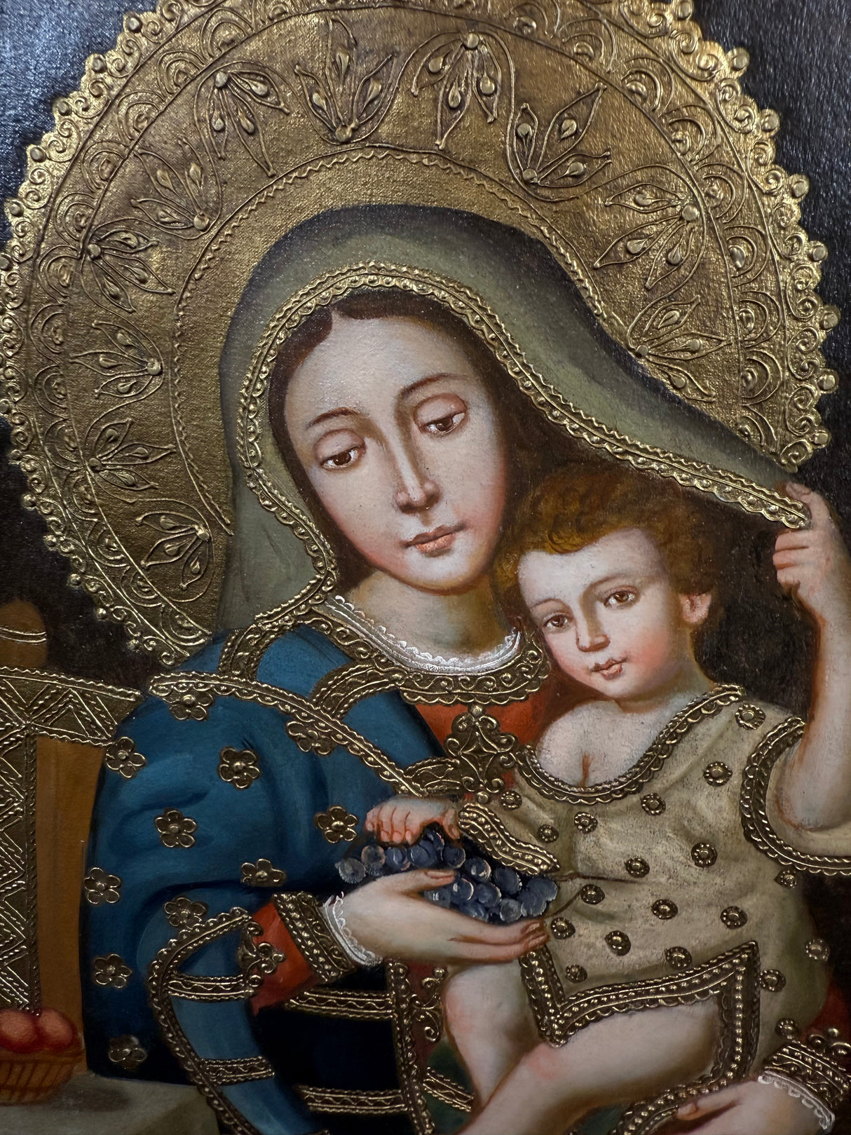 Our Lady with Jesus and Grapes