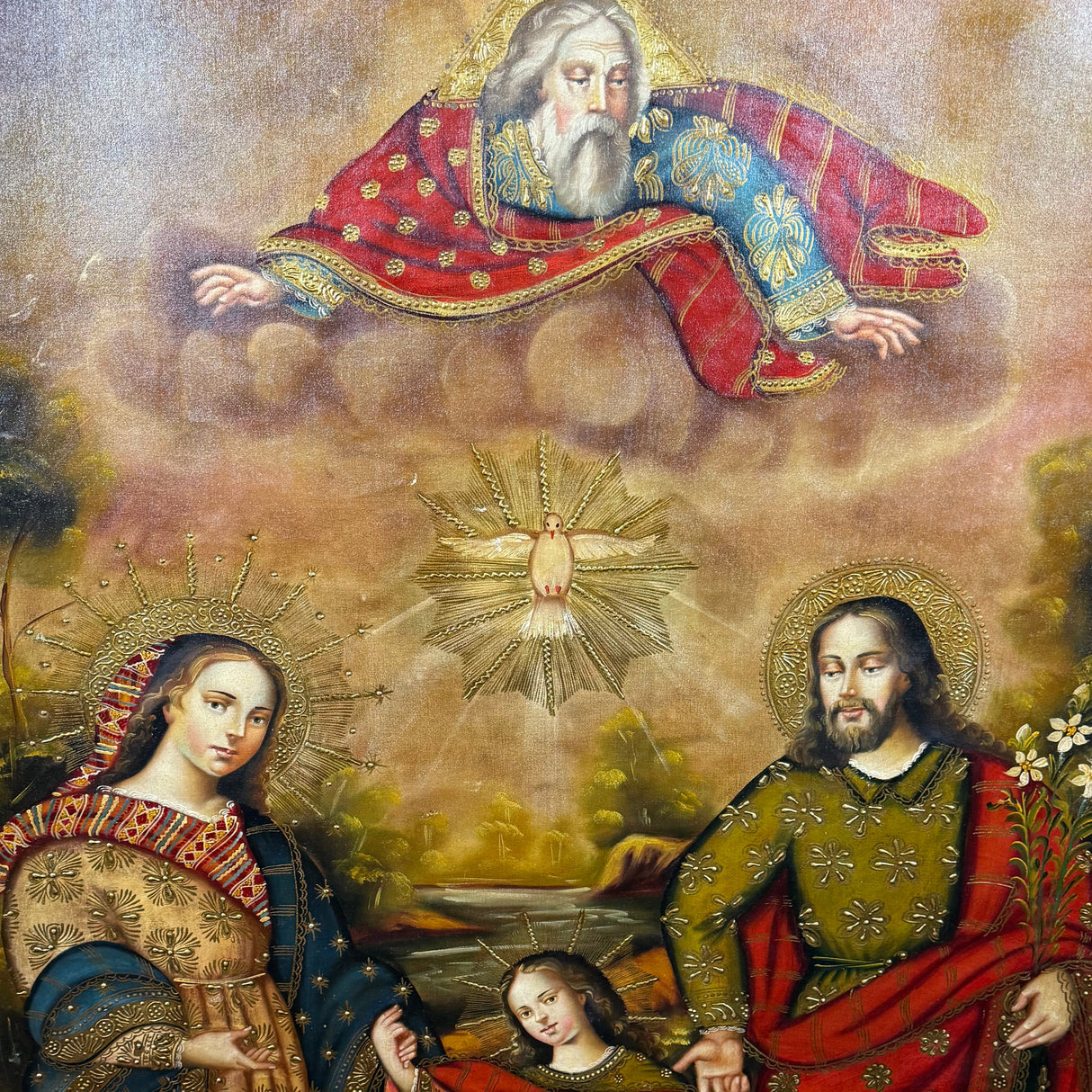 The Holy Family with the Holy Trinity