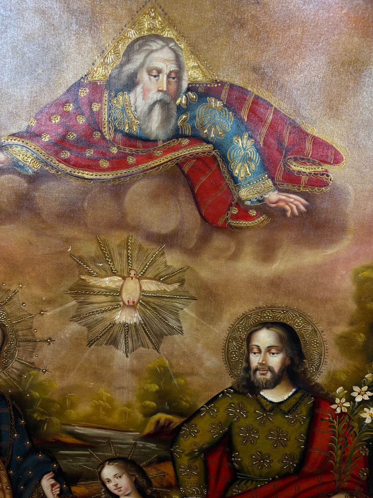 The Holy Family with the Holy Trinity