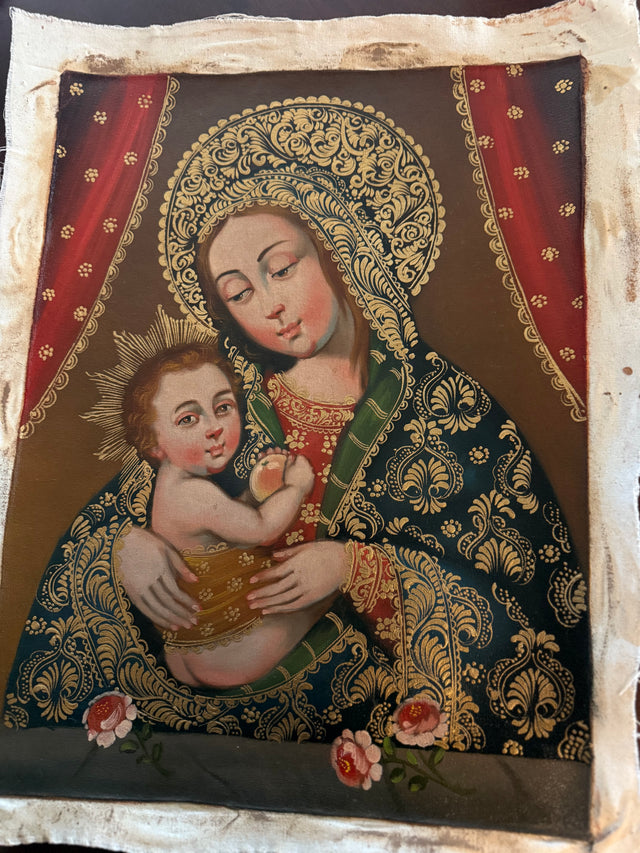 Madonna and Child Cusco School painting
