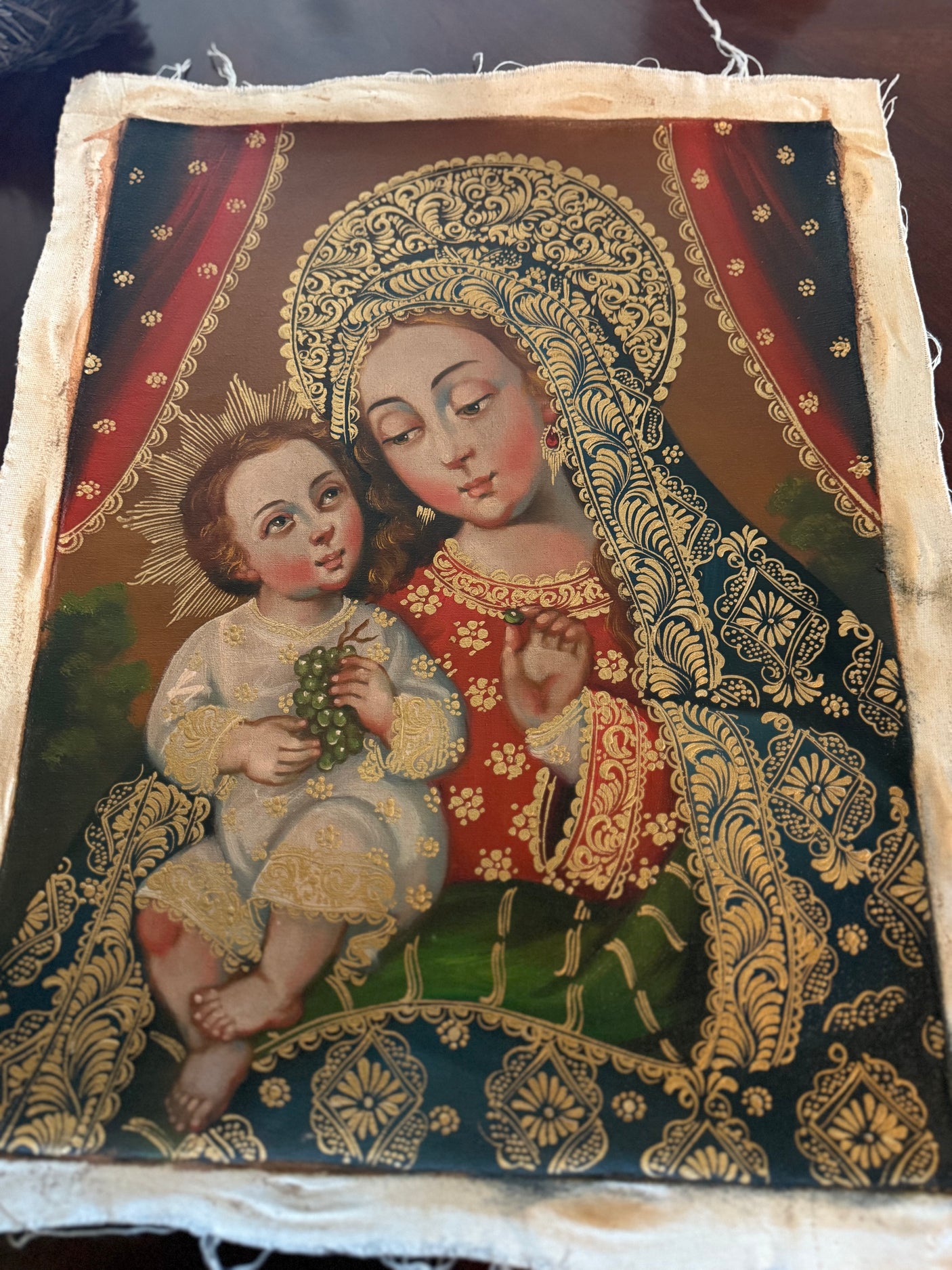 Our Lady with Jesus and Grapes