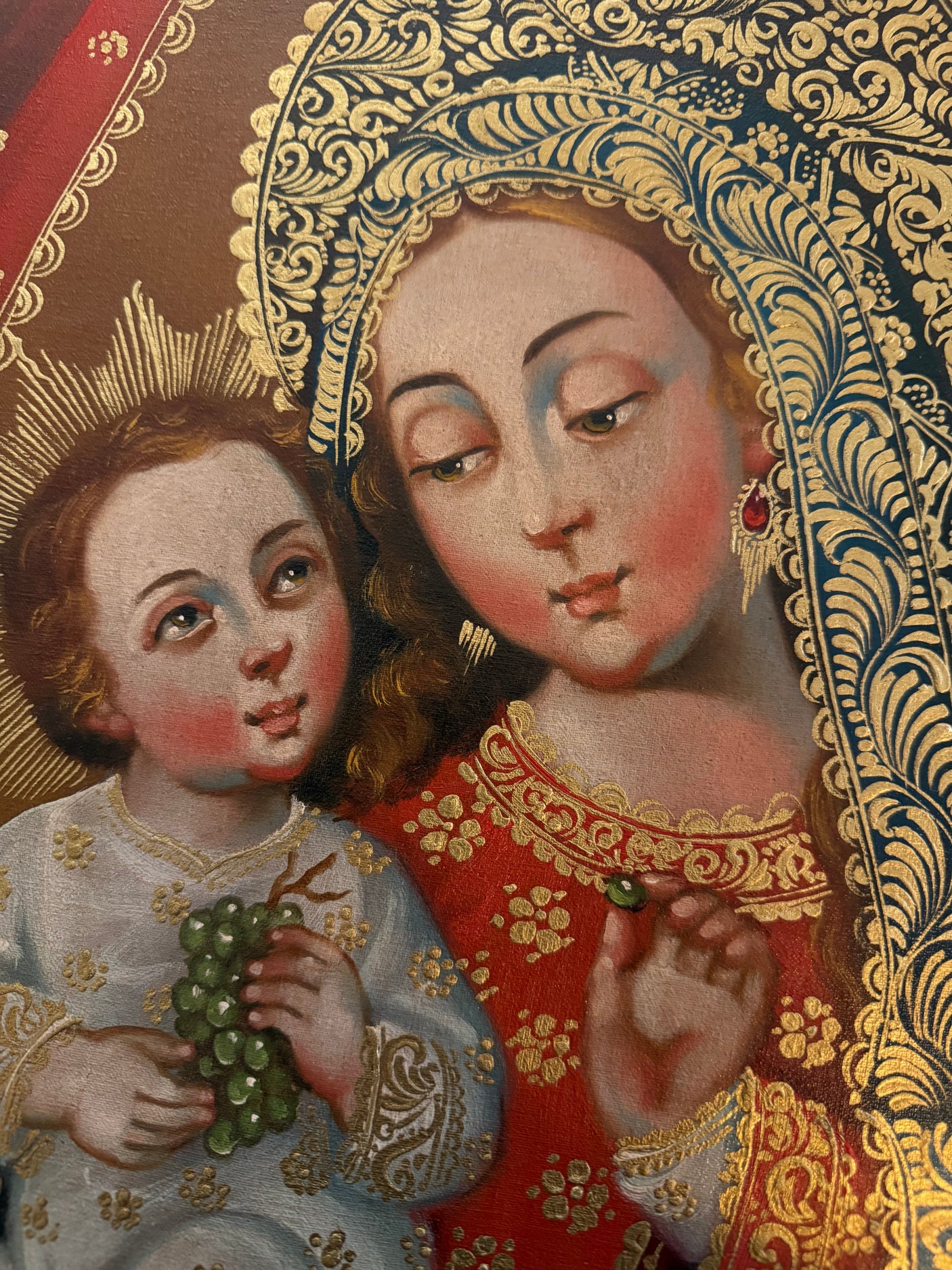 Our Lady with Jesus and Grapes