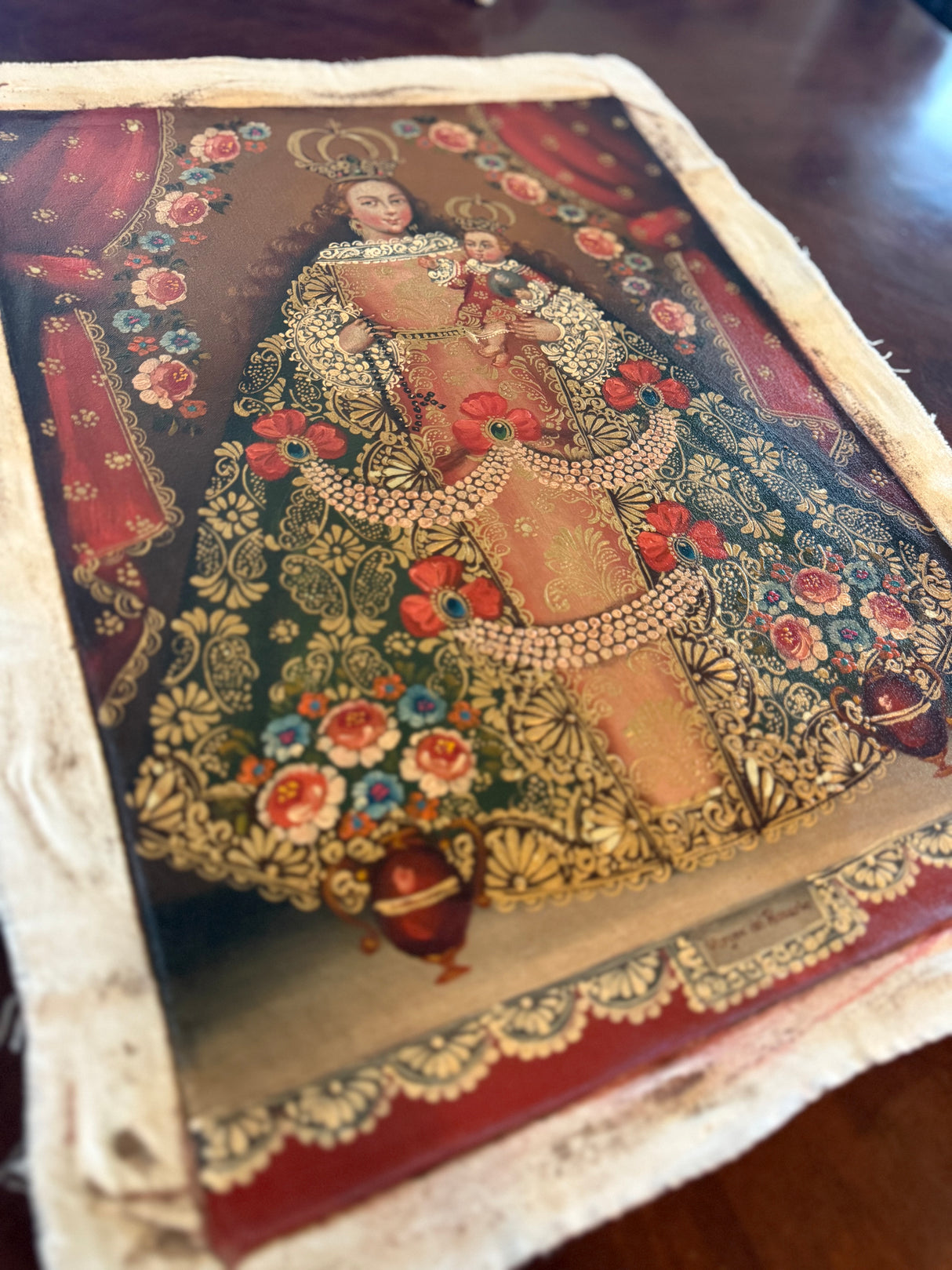 Our Lady of the Rosary Cusco painting hand-painted original