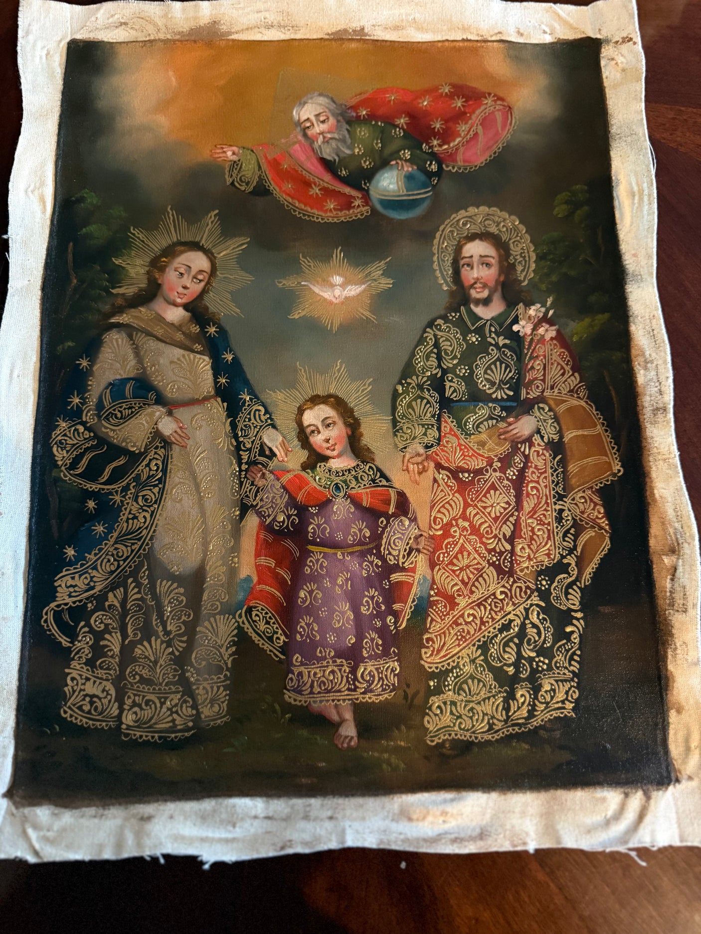 The Holy Family with the Holy Trinity