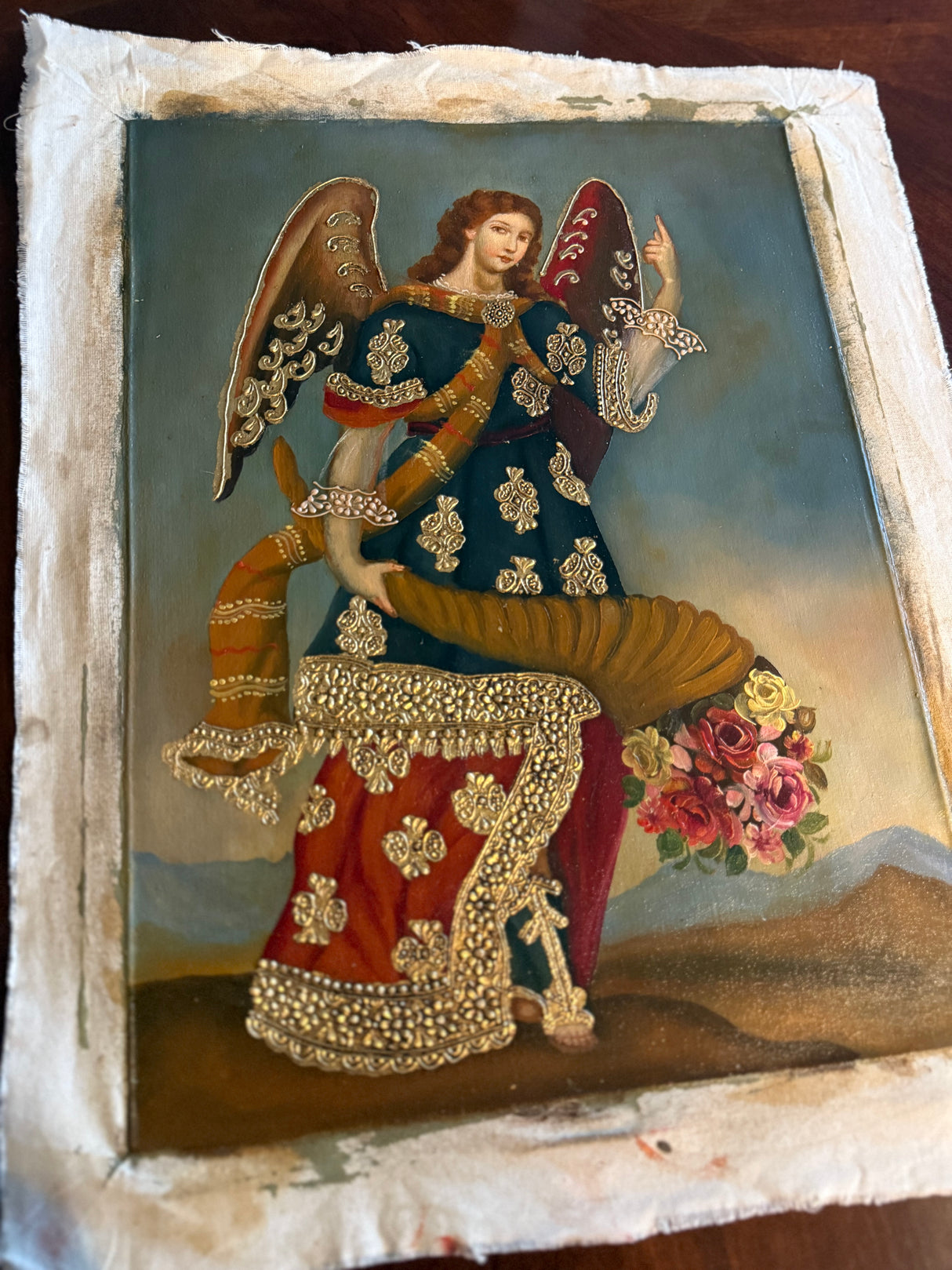 Saint Gabriel the Archangel Cusco School painting