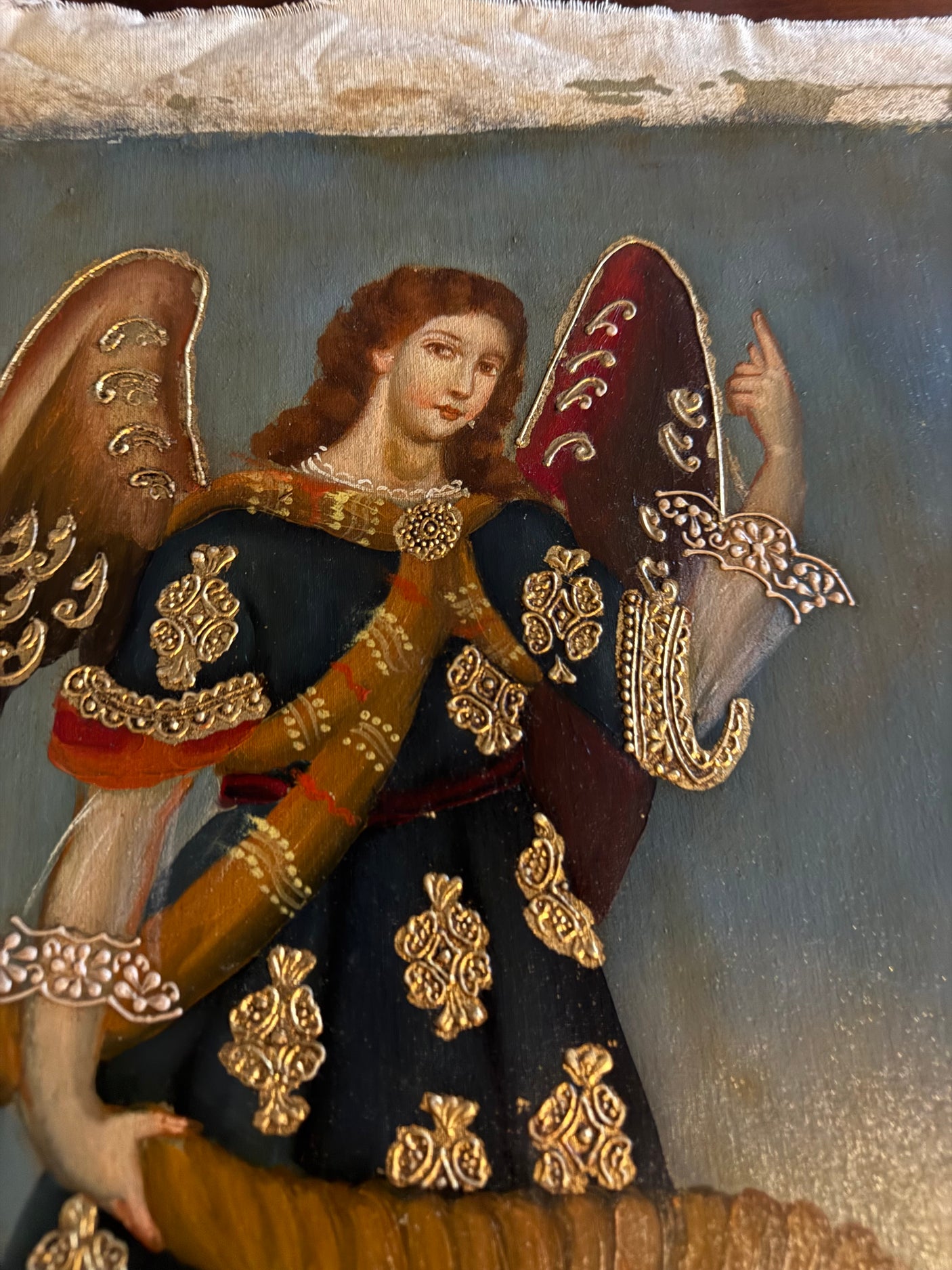 Original Peruvian Catholic art Saint Gabriel