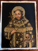 Original 12×16 Catholic painting of Saint John of the Cross – Peruvian art