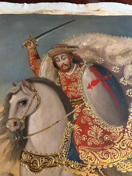 Saint James the Apostle 12×16 Peruvian sacred art painting