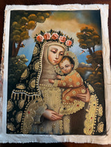 Saint Rose of Lima hand-painted Cusco School oil painting 12×16