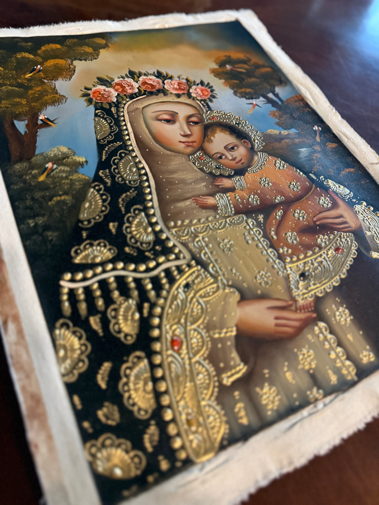 Andean-Baroque Peruvian sacred art Saint Rose portrait