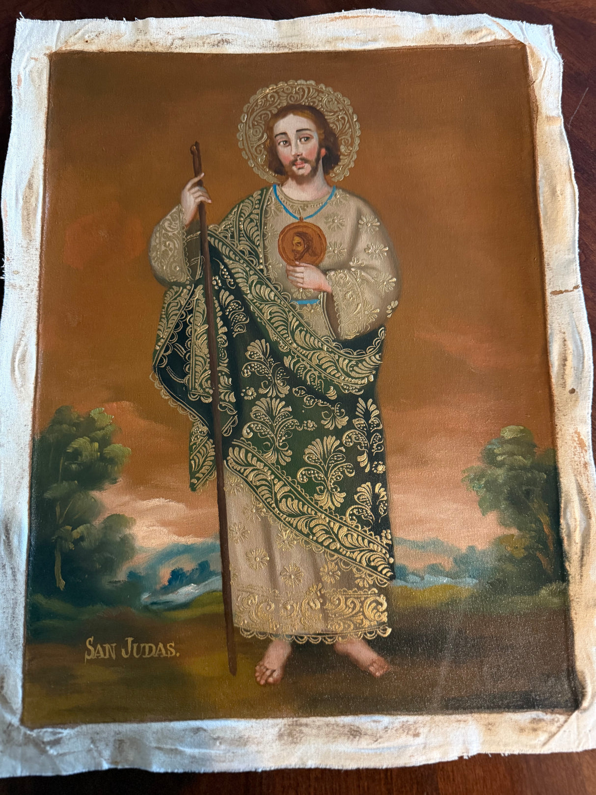 Peruvian Cusco School Saint Jude painting