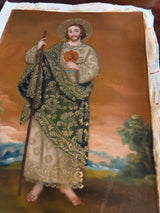 Saint Jude hand-painted Cusco School oil painting 12×16