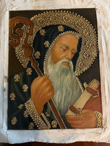 Catholic hand-painted devotional artwork Saint Benedict