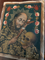 Cusco School style 12×16 painting of Saint Francis