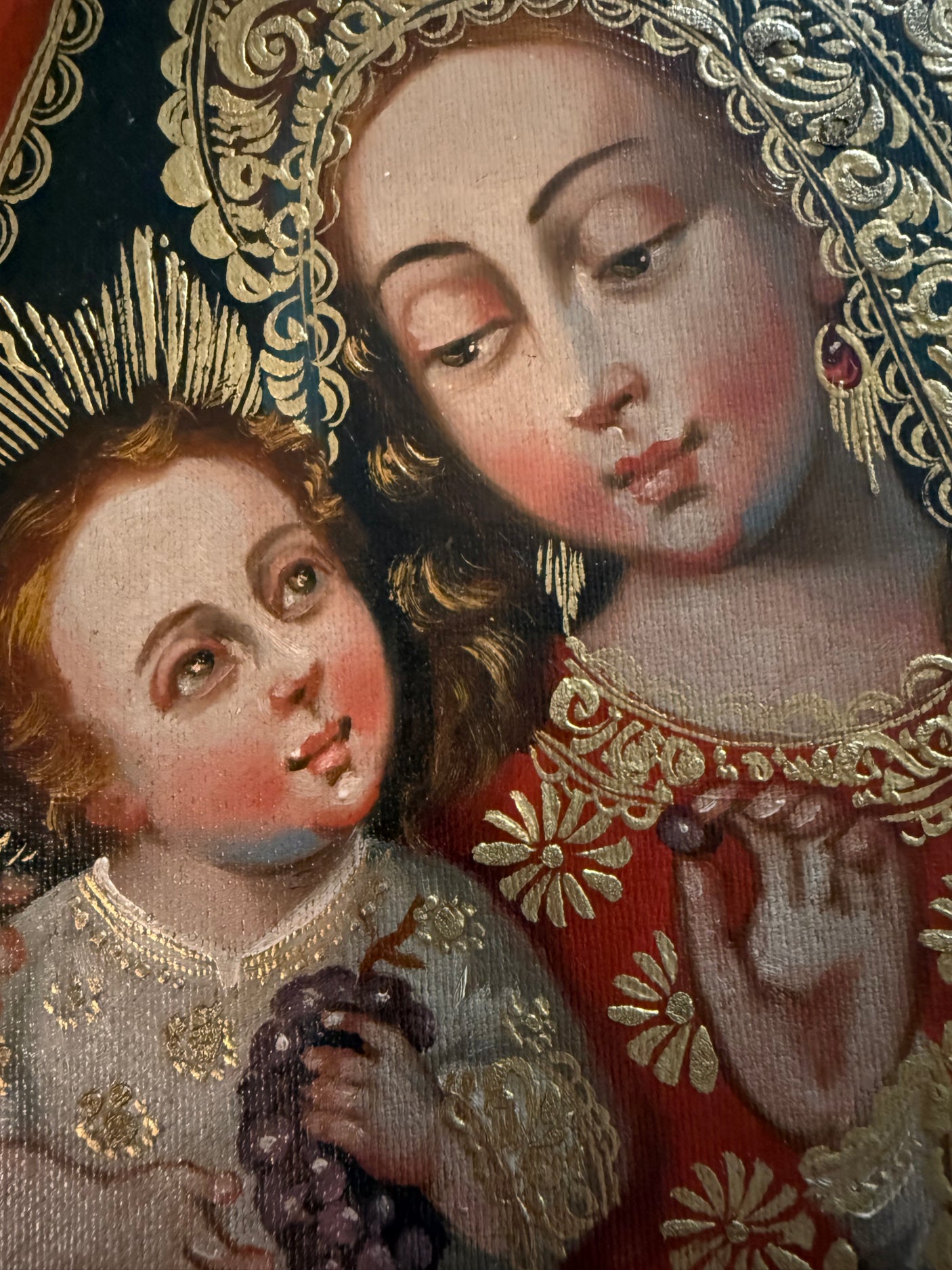 Our Lady with Jesus and Grapes