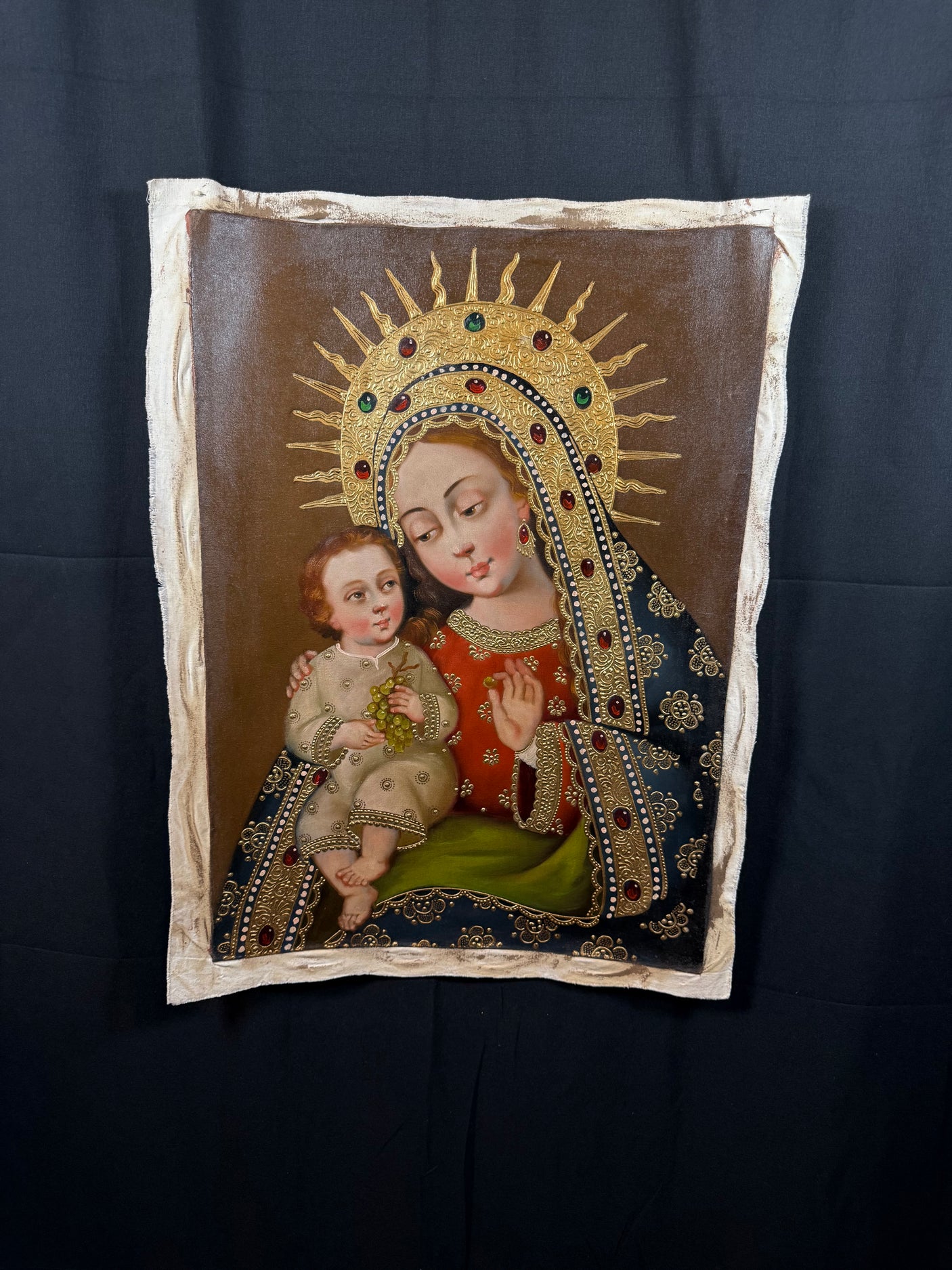 Our Lady with Jesus and Grapes