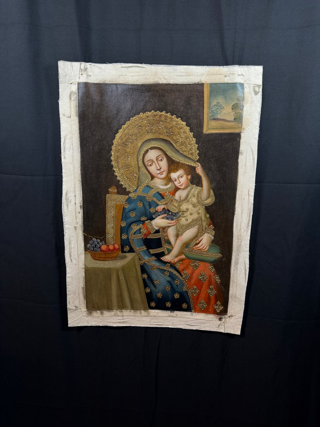 Our Lady with Jesus and Grapes